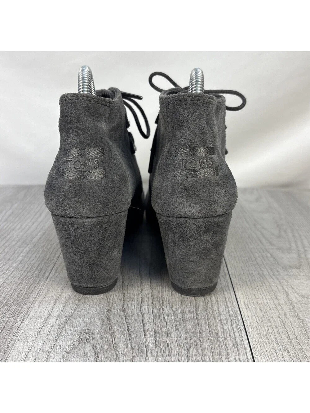 TOMS Desert Wedge Suede Chukka Bootie Grey 8.5
